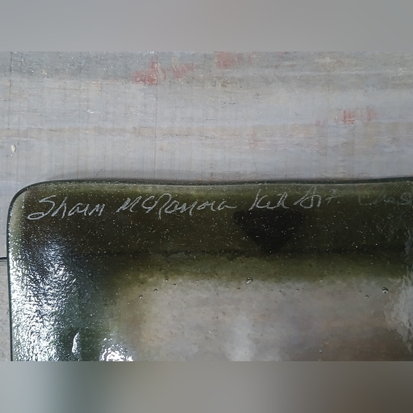 Kiln Art Fused Glass & Dichroic Trinket Dish Tray Signed - Picture 10 of 15